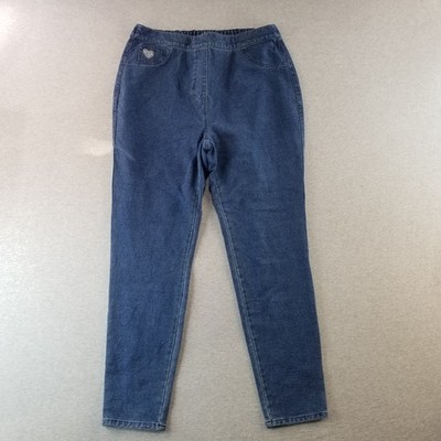 Dream Jeans Womens Sz Medium Pull On Stretch Waist Dark Wash Normcore Comfy Nice