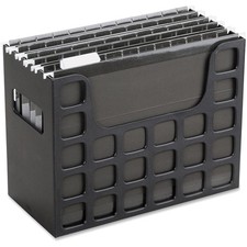 All-in-One Portable File System: Black Desktop Organizer with Folders & Tabs