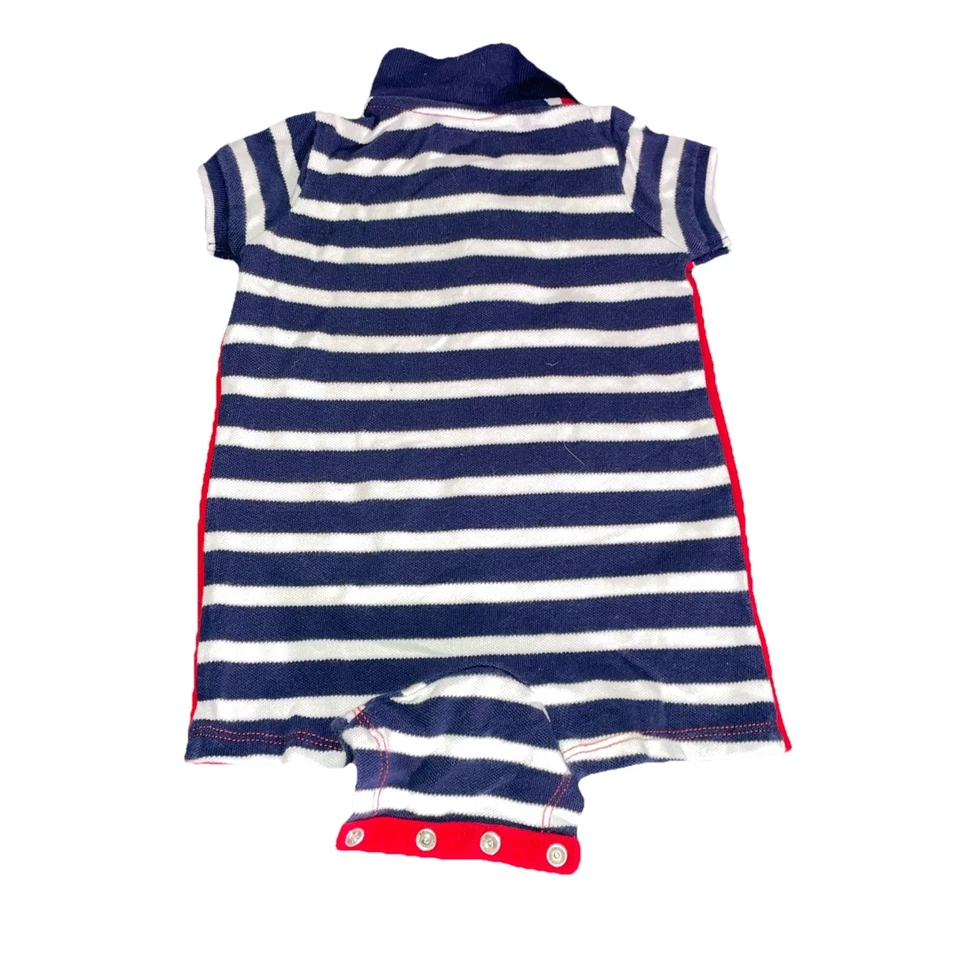 Ralph Lauren Polo Shortall 3 Meses Rojo Big Pony Rugby Una Pieza Bebé Conjunto Foto 2 de 4