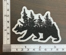 Grizzly Bear With Nature Scenery Embroidered Iron On Patch