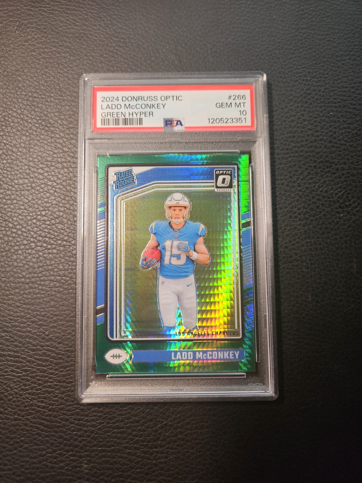 2024 PANINI DONRUSS OPTIC GREEN HYPER #266 LADD MCCONKEY ROOKIE RC PSA 10
