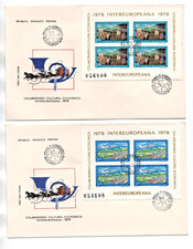 FDC Romania, Romania, 1979 Intereuropa, Mi Block 157 and 158 Complete Set