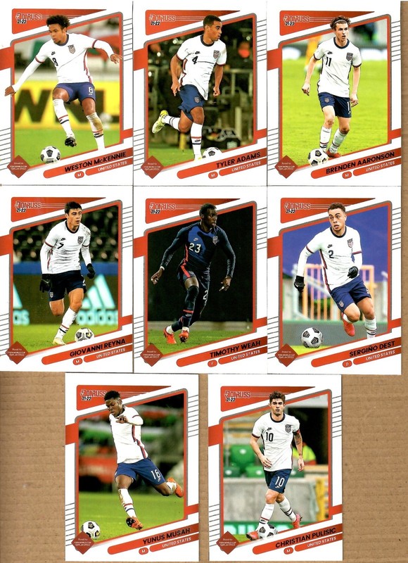 UNITED STATES  2021-22 DONRUSS SOCCOR TEAM (8) CARD LOT SEE LIST & SCAN