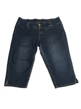 Crest Jeans Women’s Capri Pants Dark Wash Stretch Denim Size 14 Mid Rise