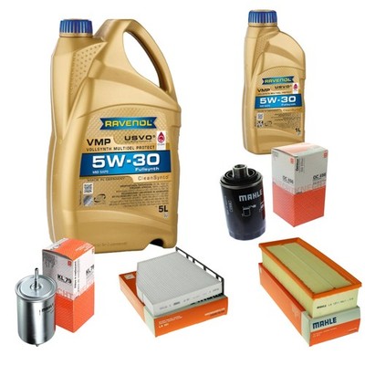 MAHLE Inspektionspaket 6L RAVENOL VMP 5W-30 für Audi A3 1.8 TFSI