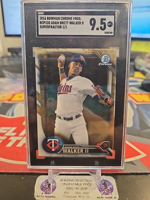 2016 Bowman Chrome Adam Brett Walker II 1/1 SuperFractor Gold Vinyl SGC 9.5 (EM)