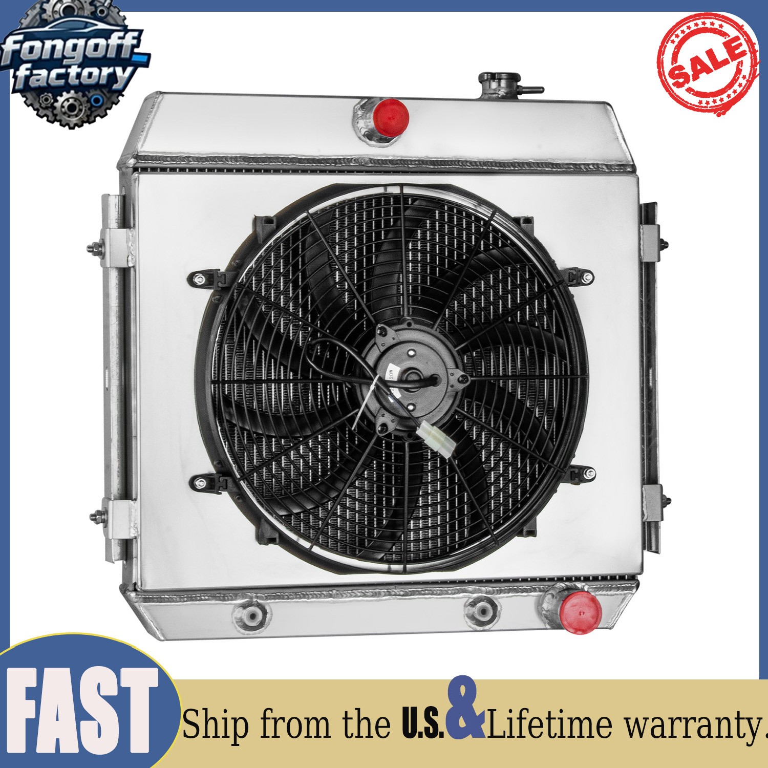 4 Row Radiator Shroud Fan Fits Chevy Bel Air/Nomad/Del Ray/150 210 3.8L 1955-57