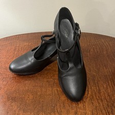 So Danca - Black Dance Shoes CH40 Character Shoe; Size M9L Mary Jane Heel