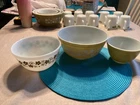 Pyrex Spring Blossom Crazy Daisy Set of 3 Mixing Bowls 401, 402, 403 Vintage