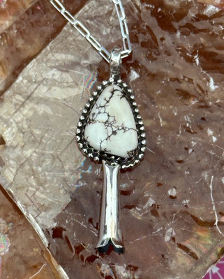 Wild Horse Blossom Squash Blossom Southwestern Sterling Silver Pendant 