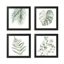 Sage Green Botanical Framed Print Set, 4 Pieces