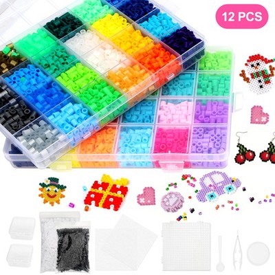 17808PCS 5mm Fuse Beads Kit 48 Colors DIY Craft Set with Storage Boxes for Girls