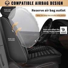 Car Seat Covers For Cadillac XT6 2020-2024 - Premium PU Leather Seat Protectors (2 Front Seats With Pillow) - Blue & White, Waterproof