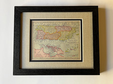 1898 Map of PORTO RICO fm 1900 Rand-McNally Atlas Framed/Dbl Mat SEE DESCRIPTION