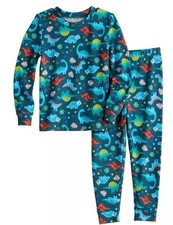 Boys Sz 2 Toddler Dinosaur Print Stretchy 2 Pc Pajama Lounge Set CUDDLE DUDS
