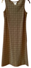 White Stag Olive Geometric Print Shift Dress Womens Size 8 Sleeveles