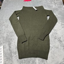 Noul Sweater Dress Women's Size One Size Olive Green Ribbed Knit Long Sleeve