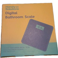 Handy Solutions 12245 LCD Digital Bathroom Scale with Tempered Glass Platform
