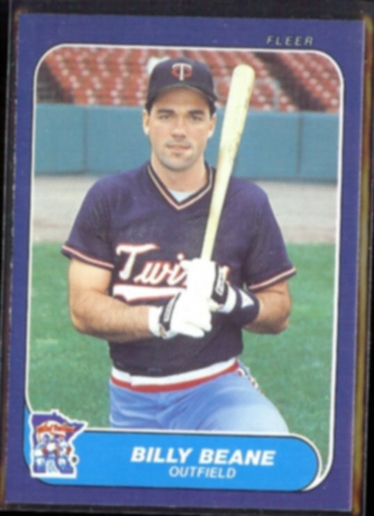BILLY BEANE 1986 Fleer Update #U11.  TWINS