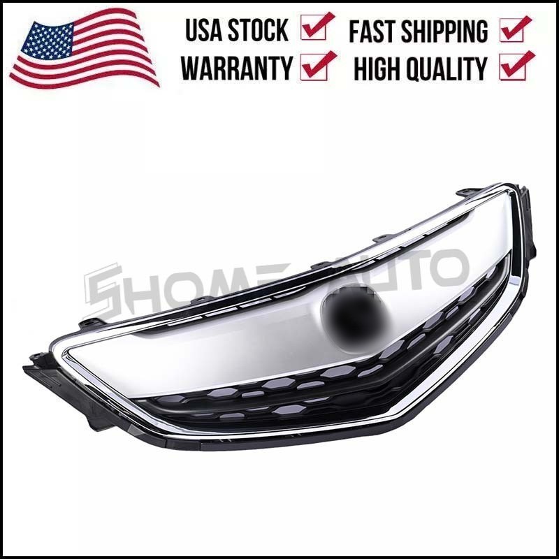 Front Upper Grille Grill For ACURA TLX 2015 2016 2017 Sliver
