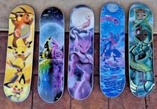 Pokémon Skateboard Decks Set of 5: Pikachu Espeon Mewtwo Greninja Rayquaza