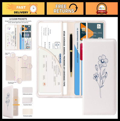 Car Registration & Insurance Holder - Vehicle Glove Box Organizer, Magnetic Clos