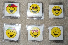 Lot of 12 happy funny smiley face temporary children's tattoos birthday party
