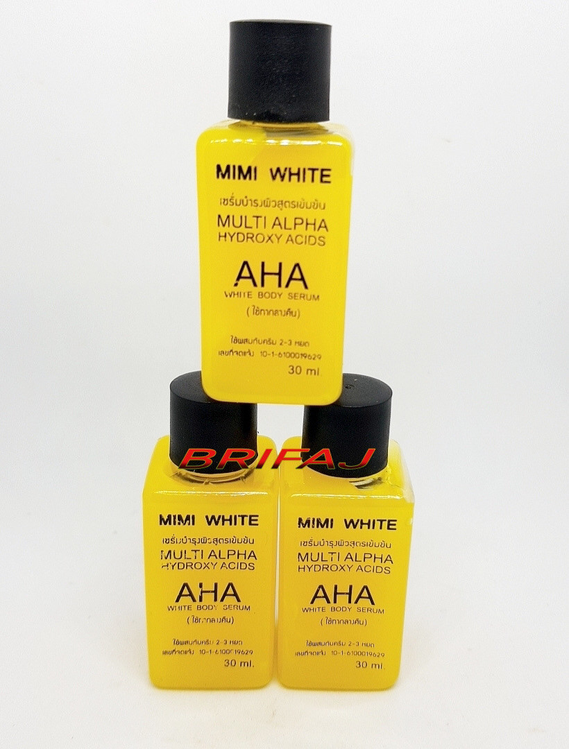 Pack of 3 Mimi White Multi Alpha Hydroxy Acid AHA White Body Serum