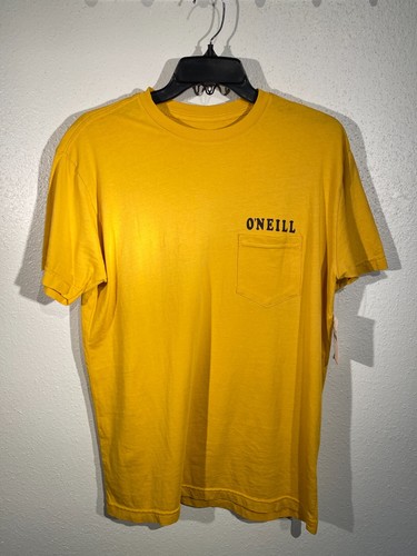 NWT O'NEILL Surfer Pocket T Shirt Logo Size MEDIUM in Yellow - Surfboard Brand - Picture 2 of 8