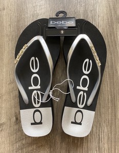 bebe flip flops rhinestone