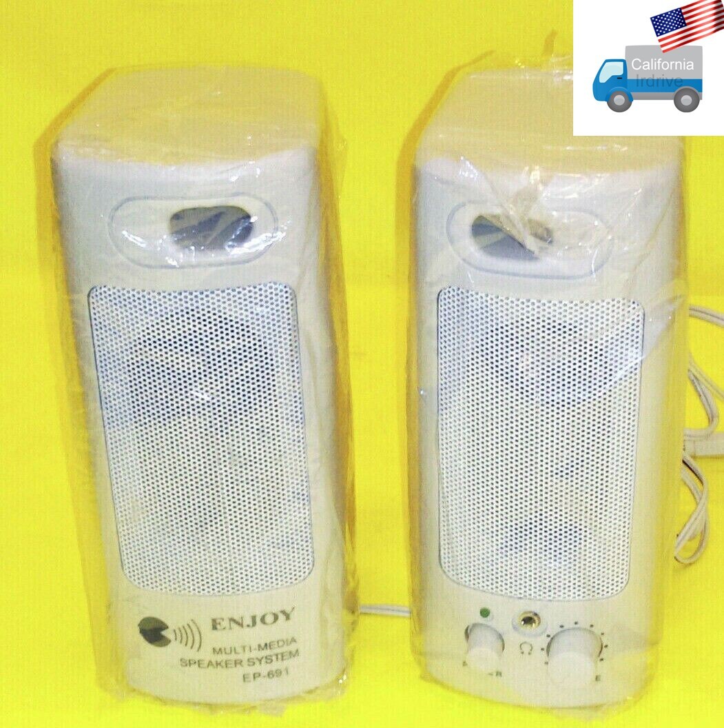 NEW Enjoy EP691 180W Amplified Multimedia Beige PC System Speaker/Headphone Jack