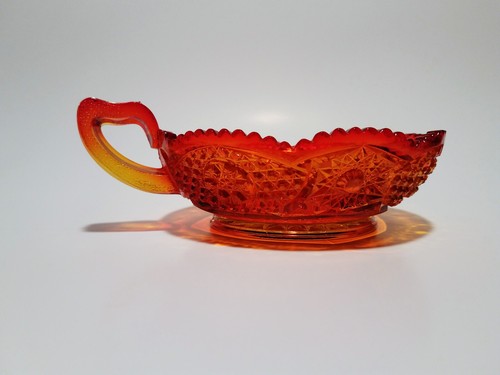 Amberina Glass Bowl With Handle - Picture 2 of 4