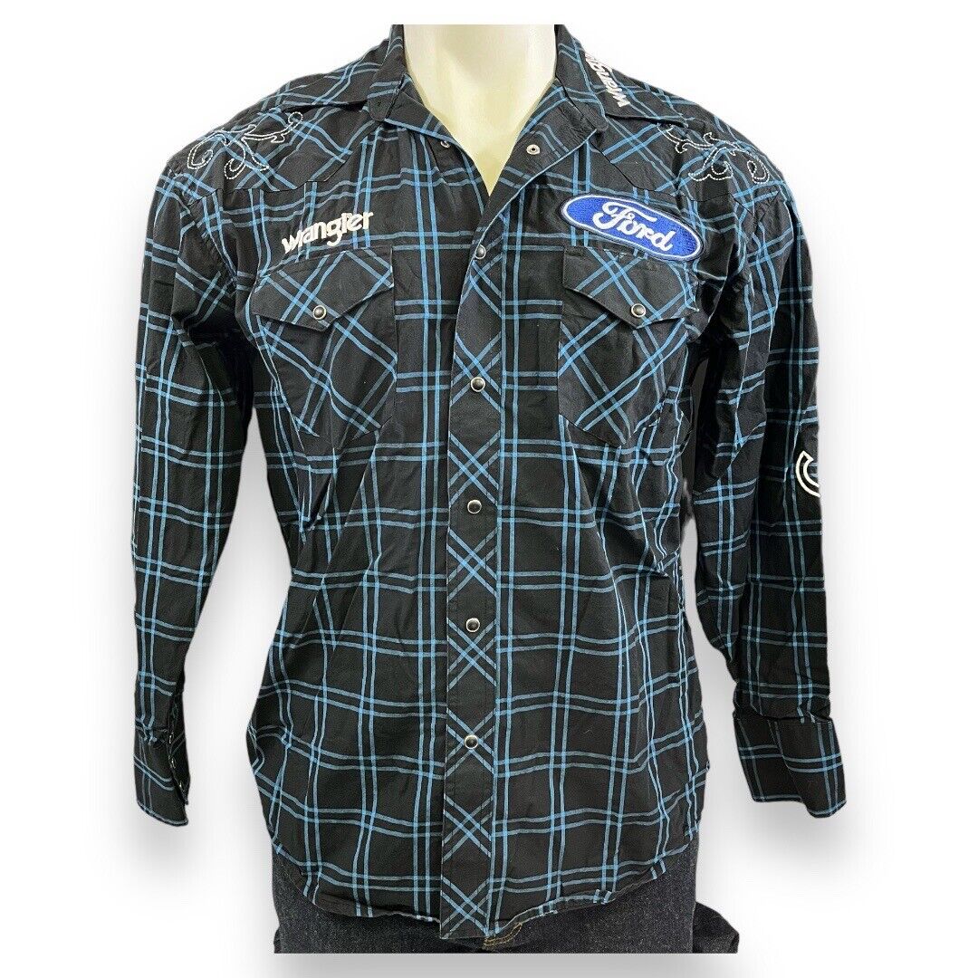 WRANGLER Rodeo Western Yokes Pearl Snap Shirt Men Medium WRANGLER Rodeo Western Yokes Pearl Snap Shirt Men Medium