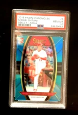 2018 SELECT SHOHEI OHTANI RC AQUA REFRACTOR #3 SER #ED /299    PSA 10 GEM MINT