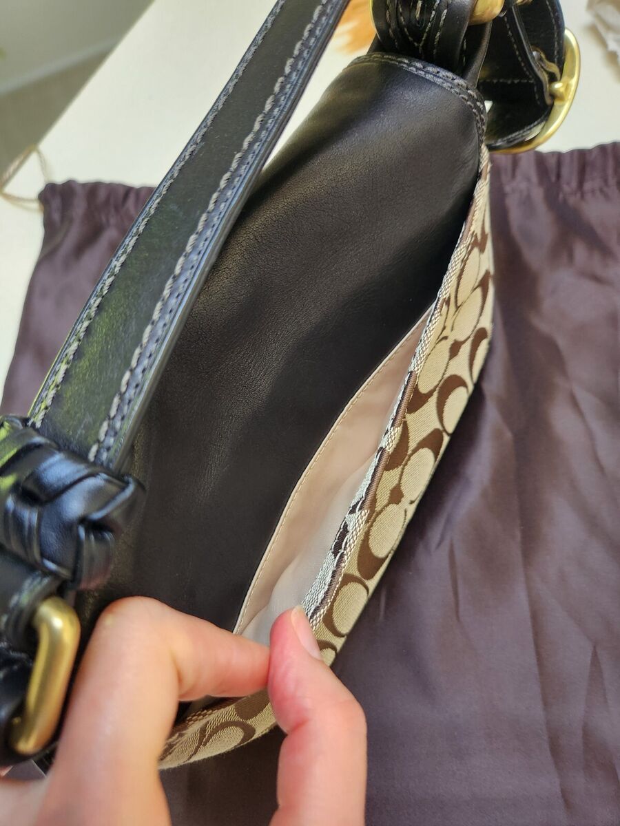COACH Purse 11441 Khaki Monogram Bleecker Shoulder Bag COACH Purse 11441 Khaki Monogram Bleecker Shoulder Bag