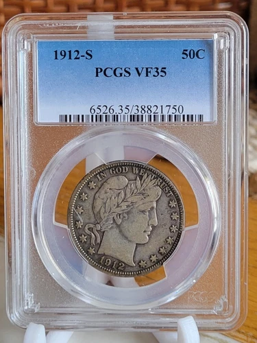 1912 S Barber Half Dollar PCGS VF-35