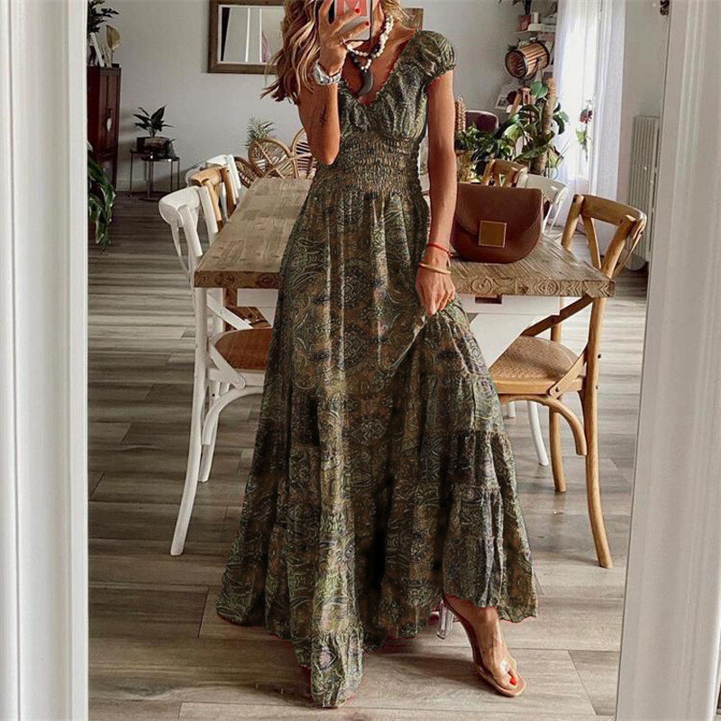 Womens Plus Size Holiday Boho Dress Ladies Summer Beach Long Maxi Dress  Sundress | eBay