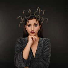 Medusa Costume Headband Headdress Headpiece for Halloween Gras Masquerade