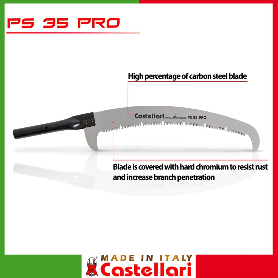 CASTELLARI PS35pro 35 cm Curved Blade Telescopic Pruning high branch Pole Saw - image 2 of 4