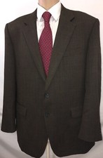 IZOD MENS WOOL SPORTS COAT BLAZER SUIT JACKET SZ 44R HERRINGBONE WINDOWPANE