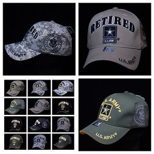 U.S. Army Veteran Retired Baseball Cap Military Hats Camo Logo Star Caps Olive