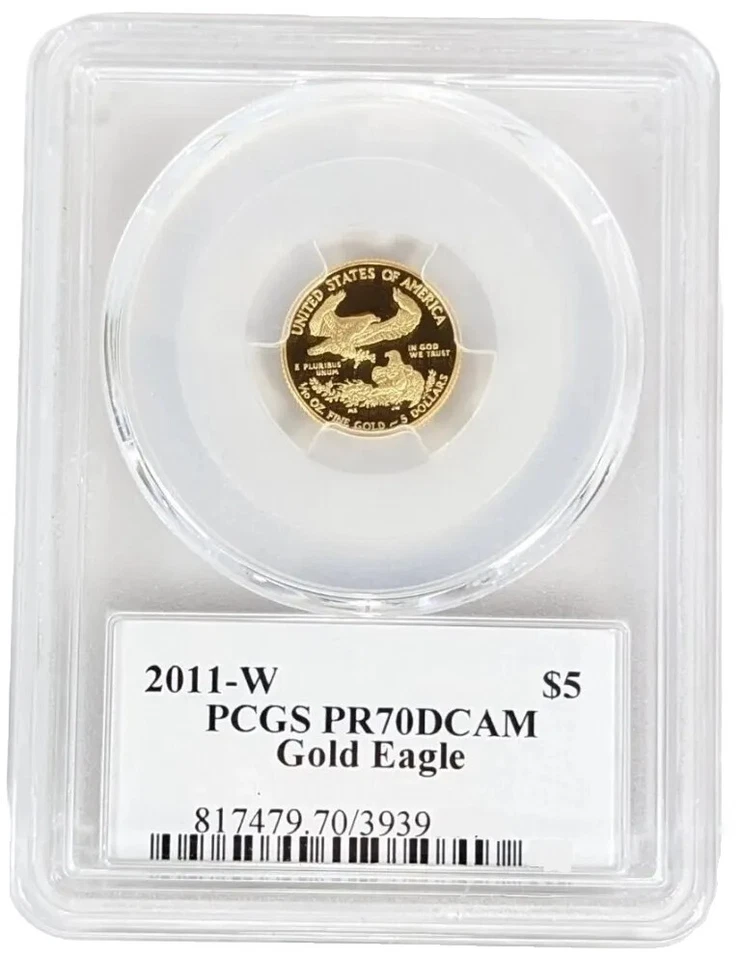 2011-W 1/10 Oz GOLD $5 AMERICAN EAGLE PCGS PR70DCAM Ronald Sander Signature Coin - Image 4 of 4