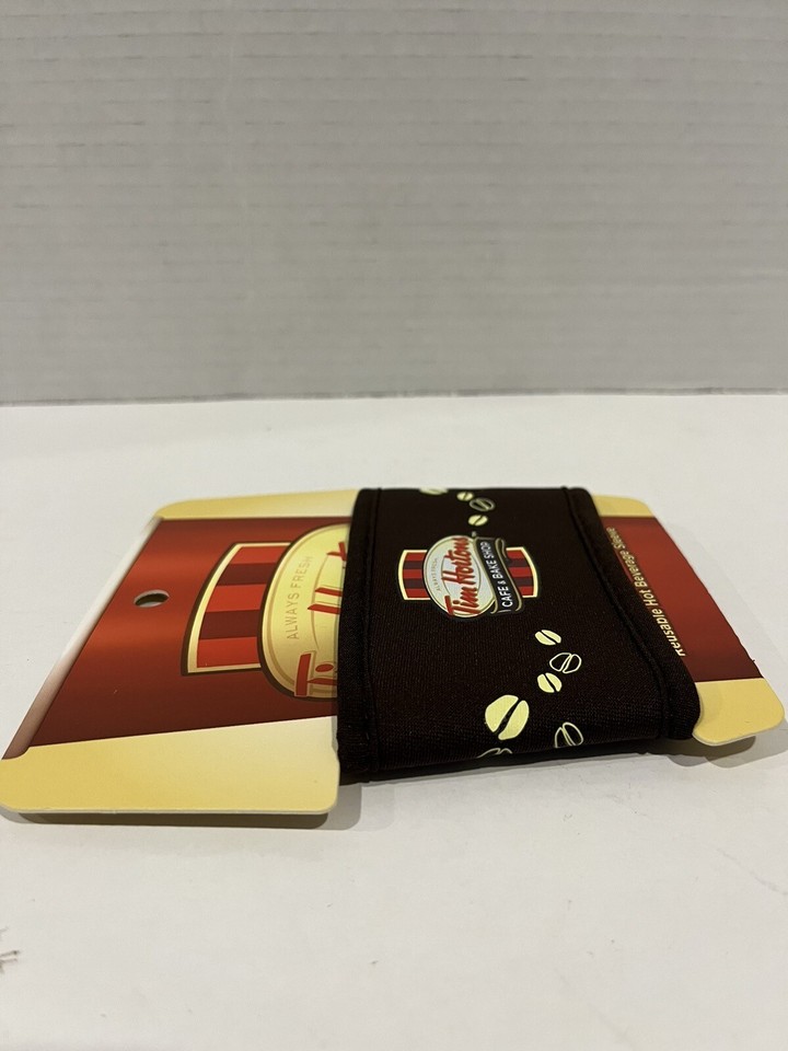 Tim Hortons Reusable Fabric Hot Beverage Sleeve with Gift Card Pocket Coffee eBay