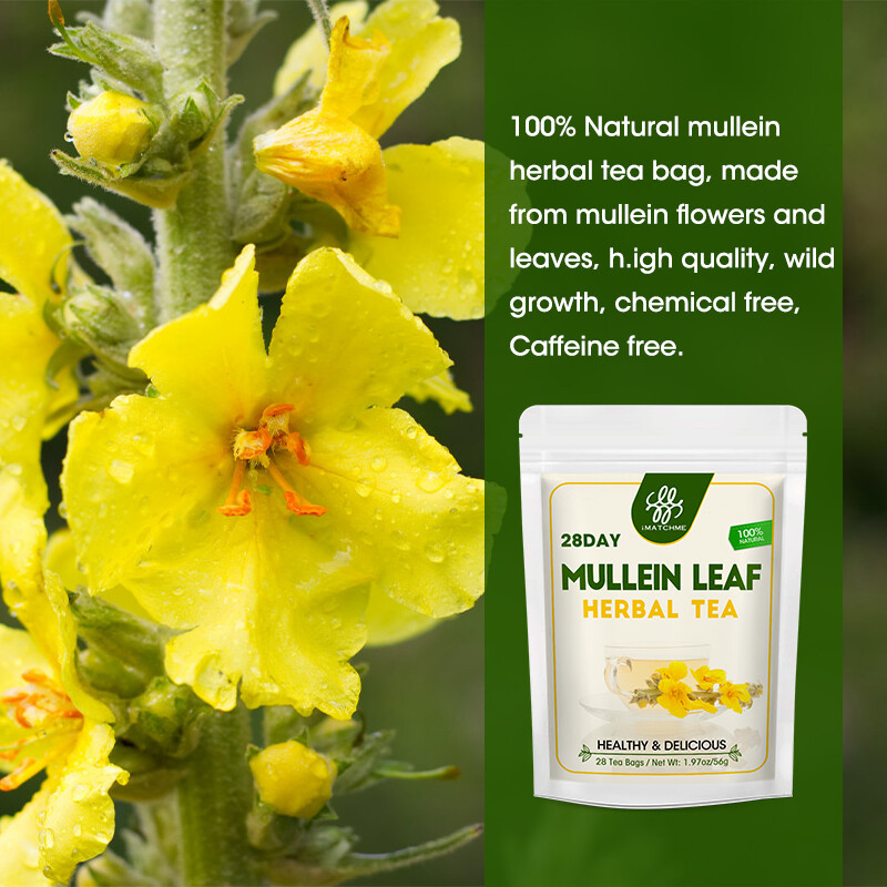 Mullein Tea Bags For Lung Cleanse Herbal Leaf of Flowers Detox Enhance Immune