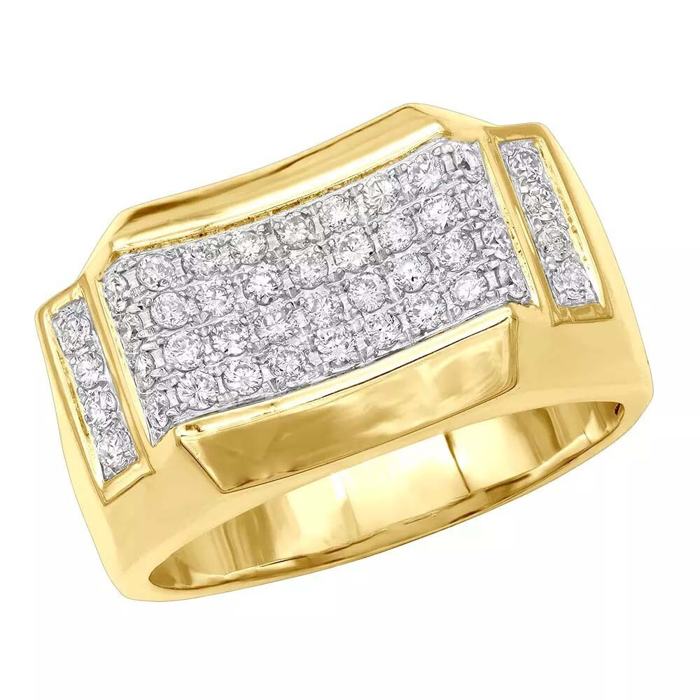 1.50 Ct D/FL Brilliant Moissanite 14K Yellow Gold Plated Mens Wedding Band