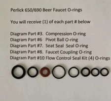 Perlick 650/690 Beer Faucet O-rings, Homebrew, Kegerator, Beer Tap, Perlick
