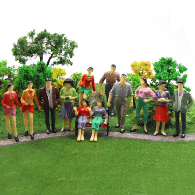 12pcs G Scale Figures 1:25 Seated Standing People 12 Different Poses P2525