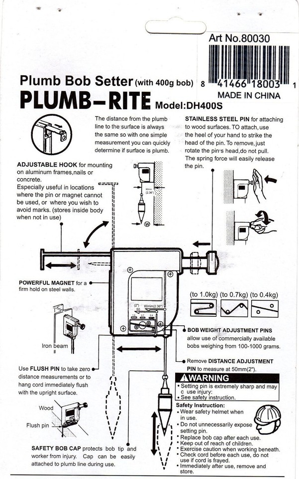 Swordfish 80030 - Plumb-Rite Bob Setter Plumb Bob Setter, 400 g, 14 oz Foto 2 de 2