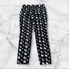 adrianna papell pants womens size 4 floral black