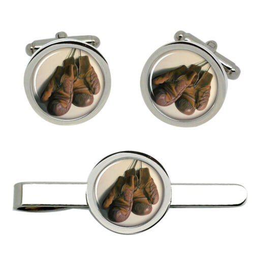 Boxing Gloves Cufflinks and Tie Clip Set - Picture 1 of 5